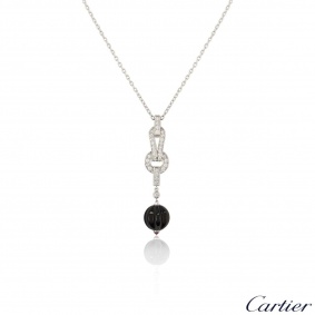 Cartier White Gold Agrafe Necklace